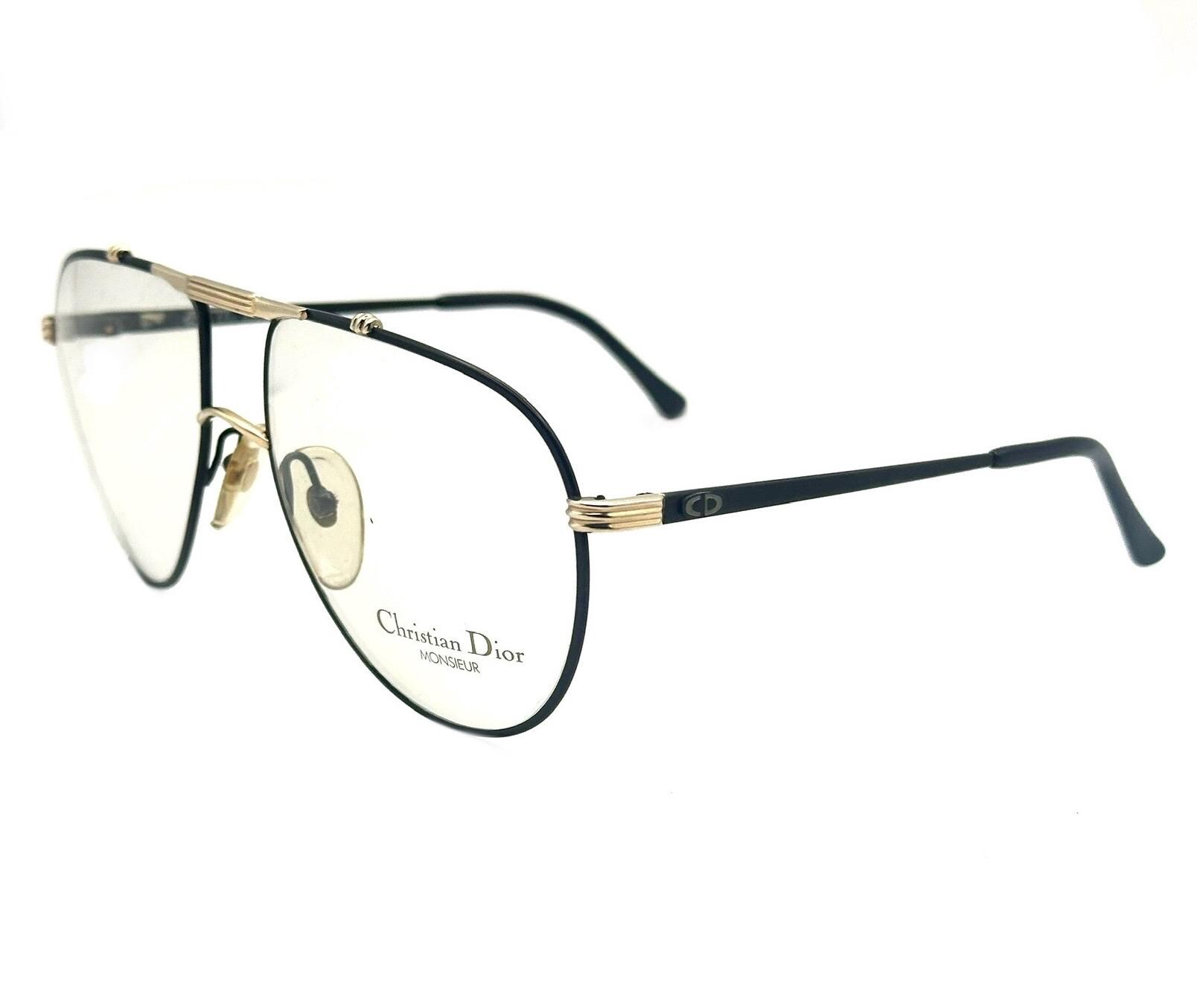 Dior Monsieur 2248 Black/gold Metal Aviator Glasses Frames  display picture 3