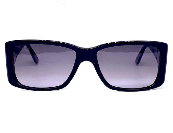 S Ferragamo black rectangular acetate sunglasses … - image 3