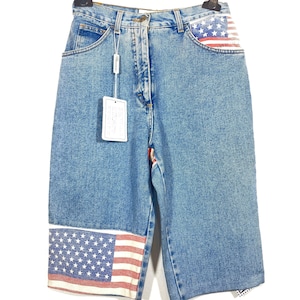 Blumarine blugirl ladies US flag star spangled banner denim shorts, NOs with tags