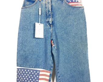 Blumarine blugirl ladies US flag star spangled banner denim shorts, NOs with tags