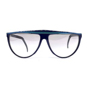 Gianni Versace deep blue oversized wrap sunglsses made in Italy, 80s NOS