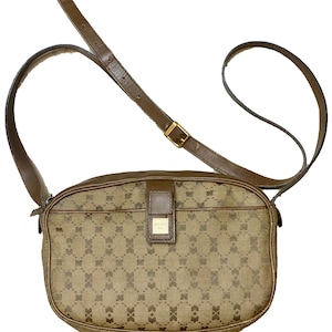 Nina Ricci monogram canvas & leather shoulder pouch bag, mint