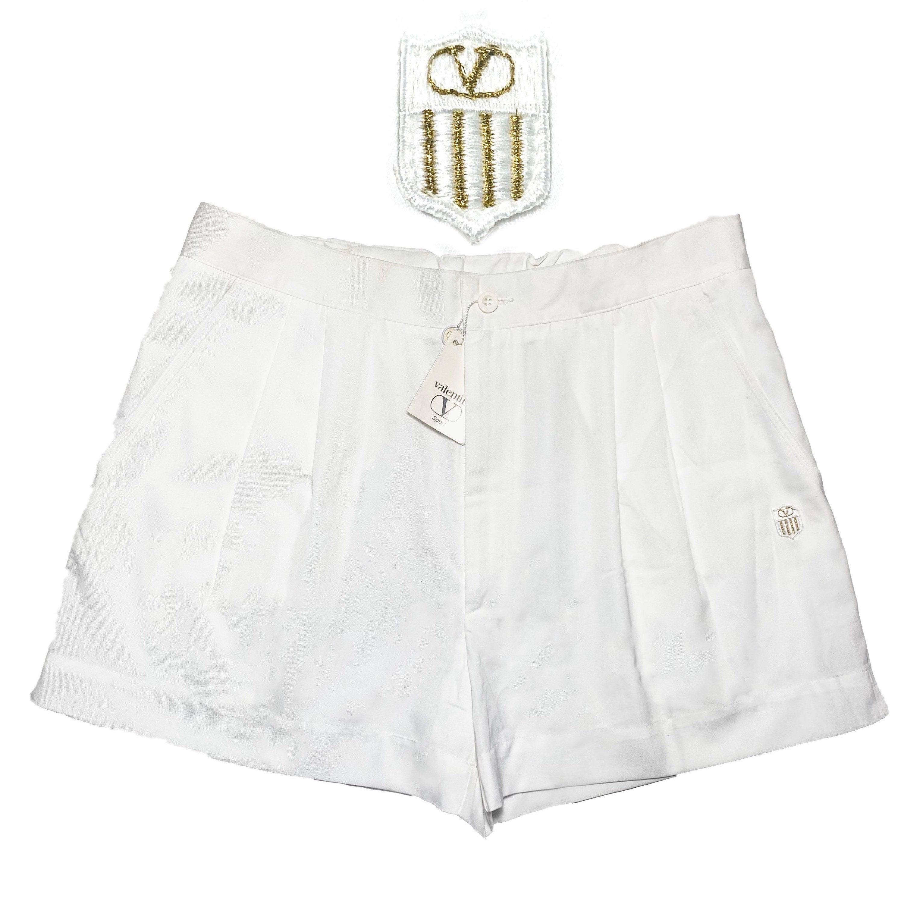 ショーツ VALENTINO WHITE COTTON BLEND SHORTS Valentino Cotton Blend Tailored Shorts In White | ModeSens