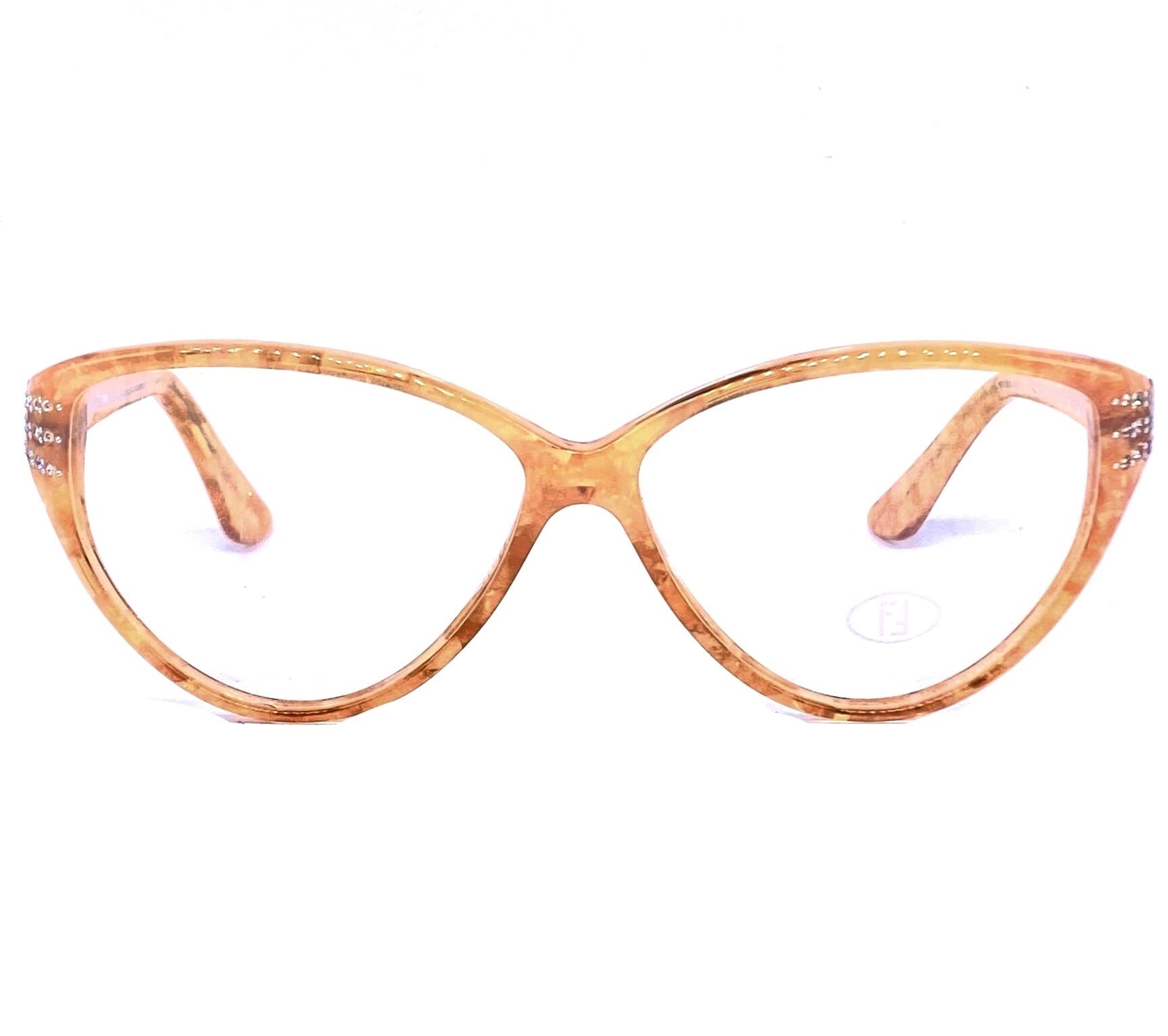 Fendi Light Amber Marbled Cateye Eyeglasses Frames With  display picture 1
