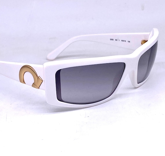 Ferragamo white acetate rectangular sunglasses w … - image 6