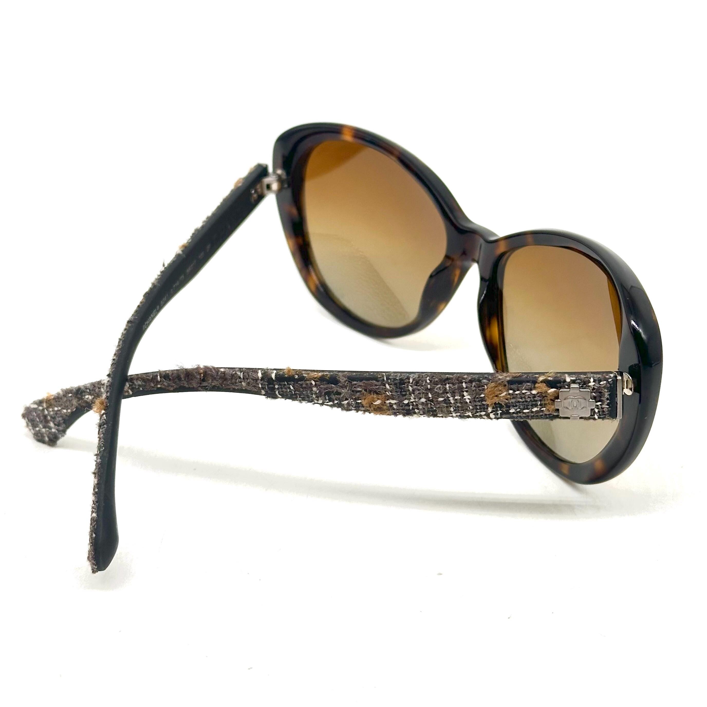 Chanel Tweed Collection 5241 Havana Brown Butterfly Cateye Frame