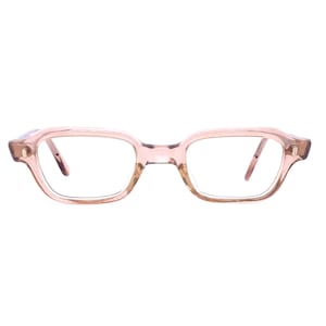 Röhm 1940s translucent pink square/rectangular  kids glasses frames, NOS in 3 sizes.