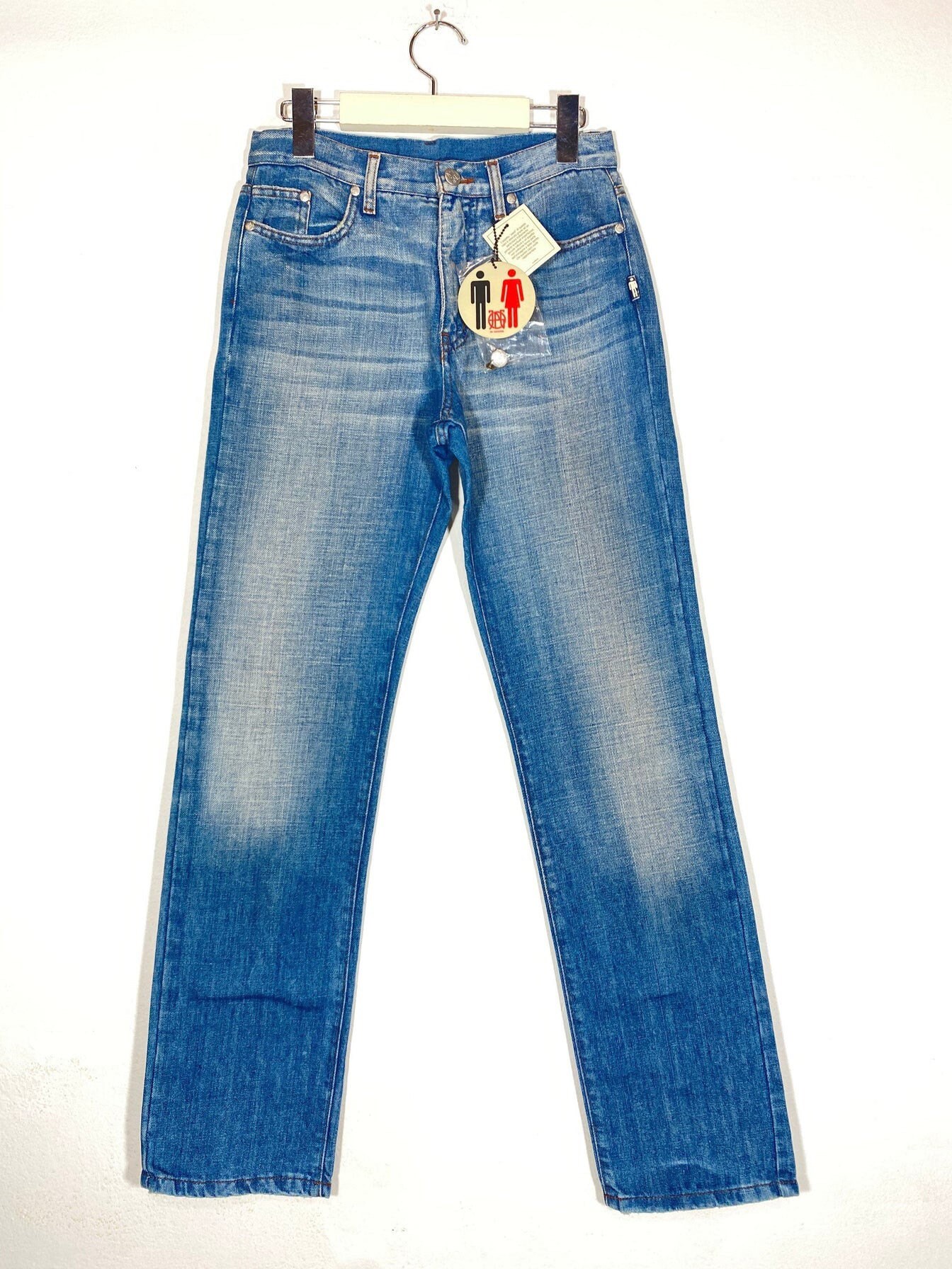 Jean Paul Gaultier 90s NOS Straight Blue Jeans “used Look, Mint