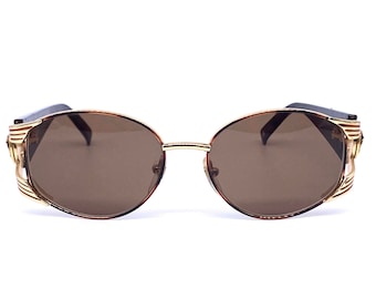 Gianni Versace S64 tortoise gold oversized sunglasses made in Italy, 1990s