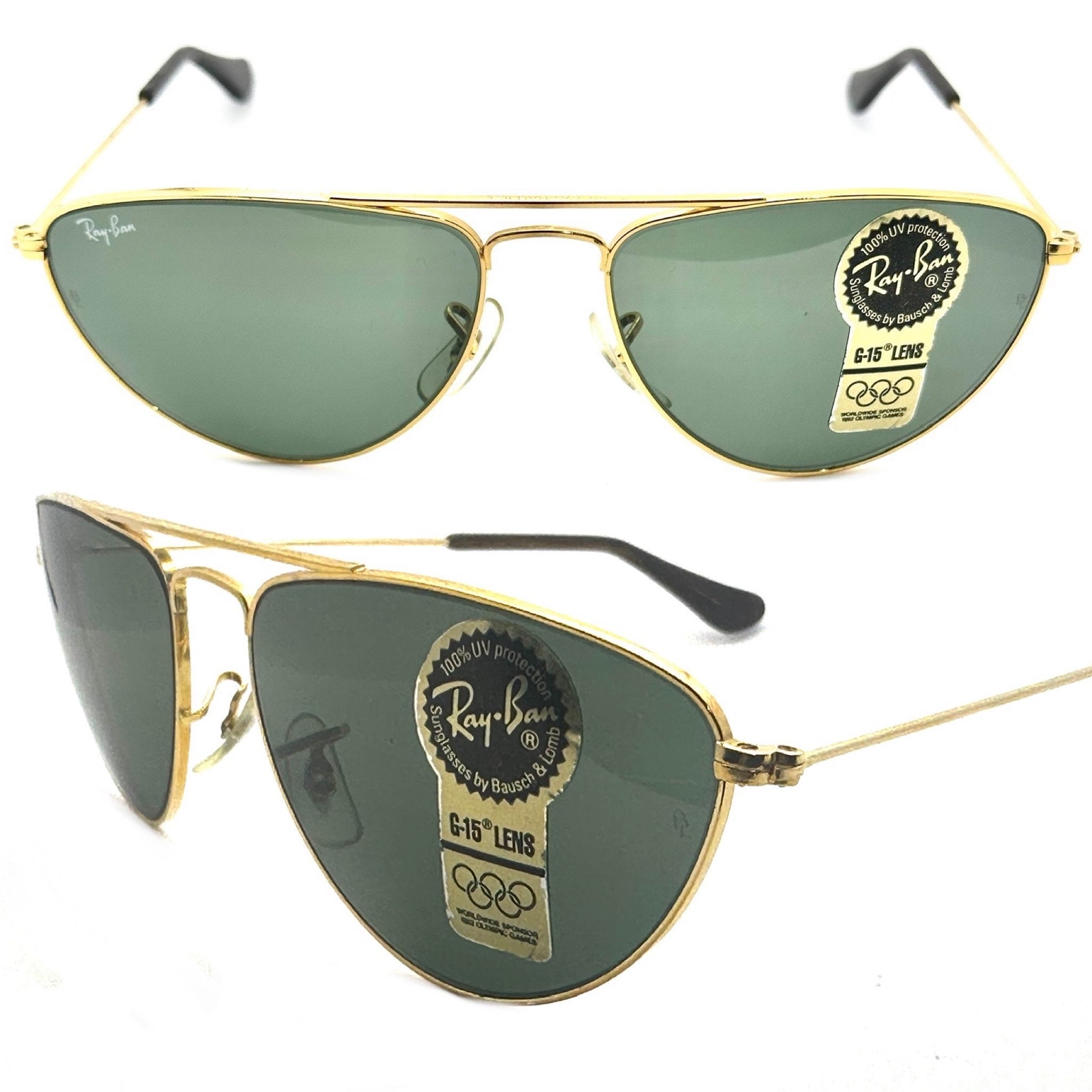 Rayban B&l W1082 59-16 Gold Plated Metal Aviator Sunglasses Rayban B&l W1082 59-16 Gold Plated Metal Aviator Sunglasses