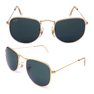 Rayban W1862 Bausch Lomb classic pantos golden metal sunglasses made in UsA, NOS 80s