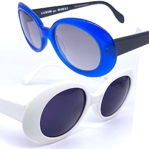 Alain Mikli 7124 Cobain style sunglasses,  2 colorways; NOS 80s France