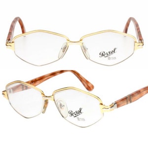 Occhiali Persol Ratti Athena by Mikli dorati esagonali NOS anni &#39;80