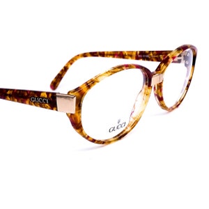 Gucci GG 2165 Oval Brown Tortoise glasses Frames made in Italy, 1980s NOs