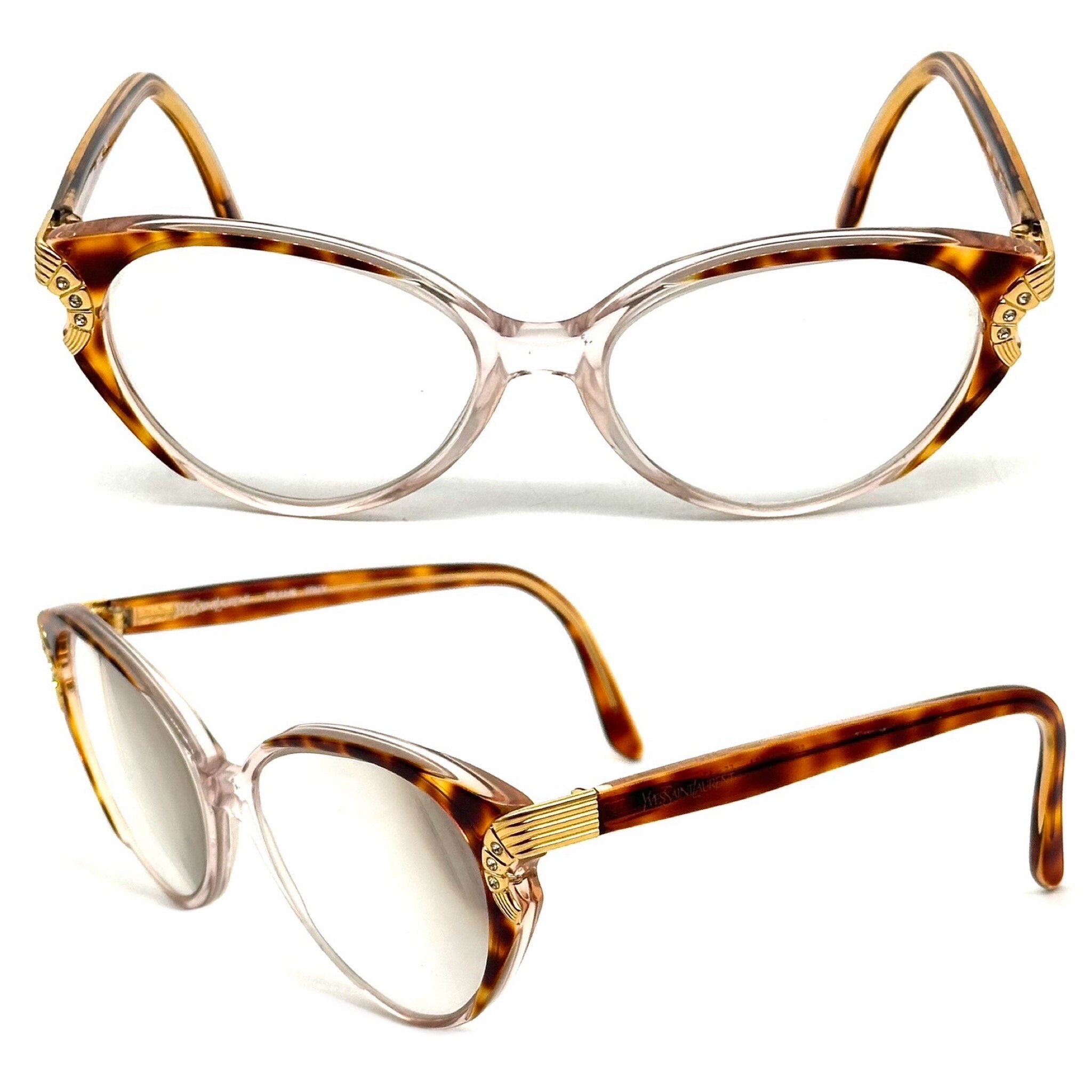 Yves Saint Laurent Tortoiseshell Cat Eye Glasses with Subtle Gold Accents Yves Saint Laurent Eyeglasses 4055 Y227 Gold & Tortoise  main image 2
