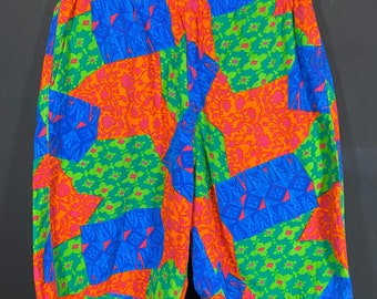 Vilebrequin St Tropez Vintage Badeshorts in einem farbenfrohen rot/blau/grünen Muster, NOS mit Etikett