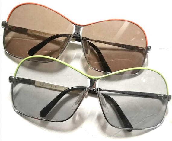 Viennaline 1106 oversized silver metal sunglasses… - image 1