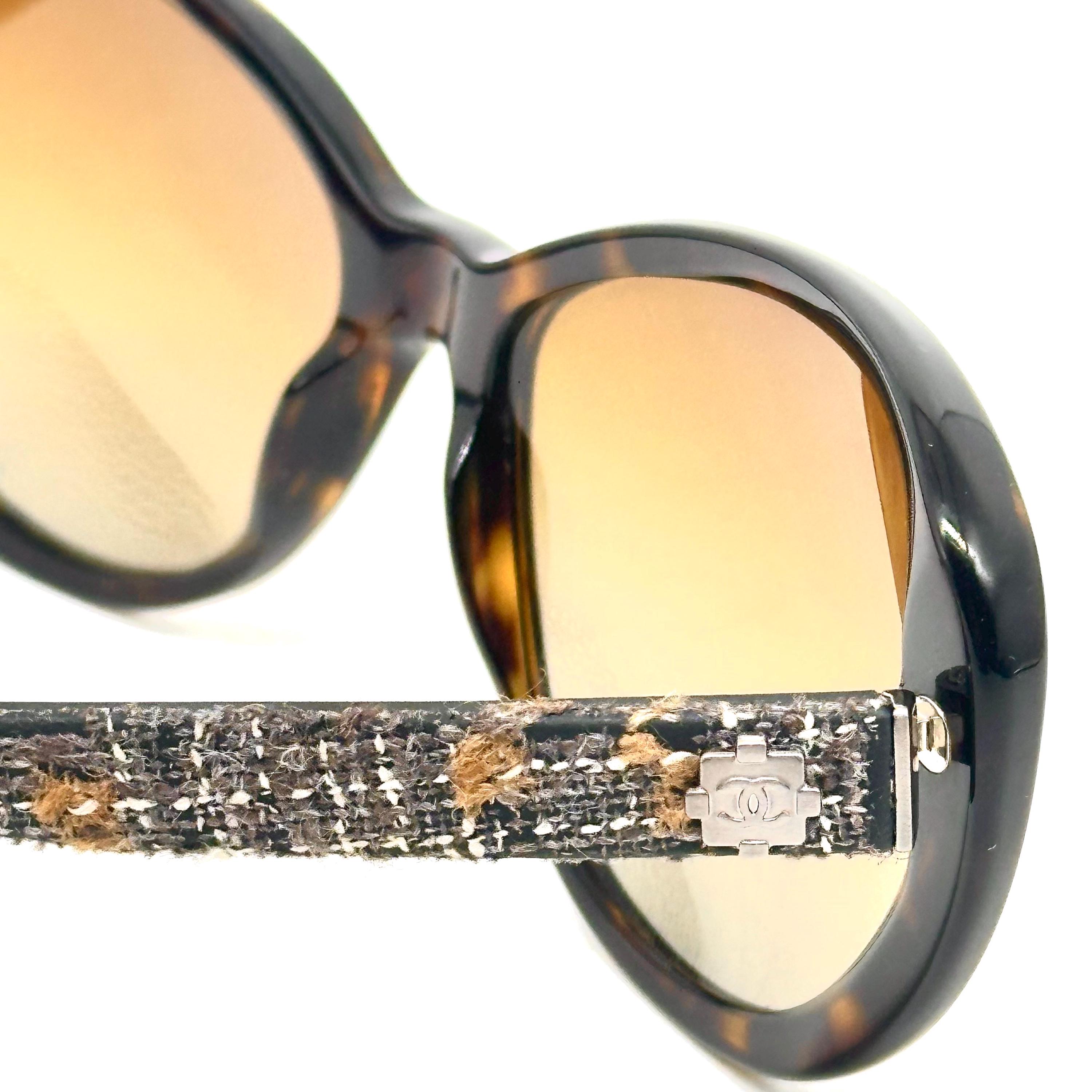 Chanel Tweed Collection 5241 Havana Brown Butterfly Cateye Frame