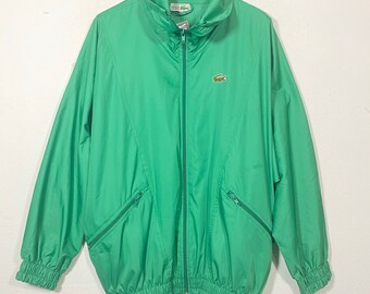 Lacoste 90s Primary Green Windbreaker Jacket With Bat