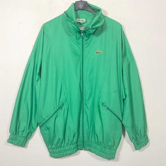 Lacoste 90s Primary Green Windbreaker Jacket With Bat Sleeves