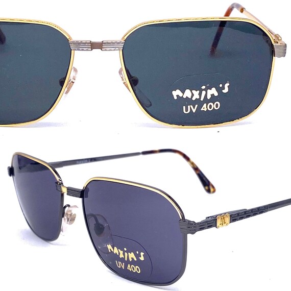 Maxim’s de Paris luxury rectangular metal sunglas… - image 1