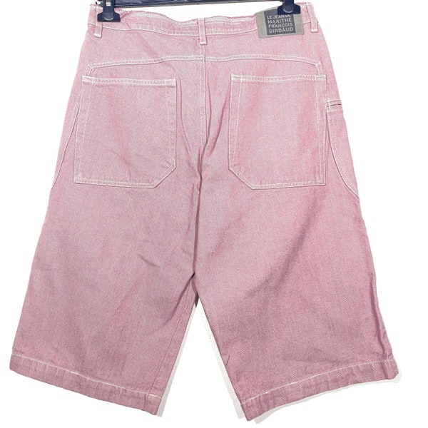 Marithe F. Girbaud pantalones cortos cargo rosas vintage con bolsillo para lápiz, NWT 90s