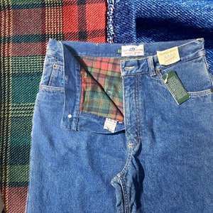 Henry Cottons NOS winter jeans with red tartan cotton lining, sz 48, 50, 52 new with tags
