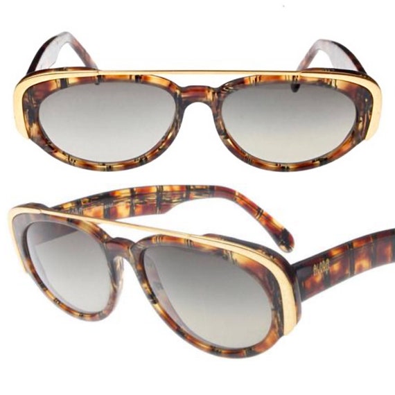 Polaroid Coolest Oval Tortoise Sunglasses W Unique Golden Arch Browline Nos 80s Italy Etsy UK