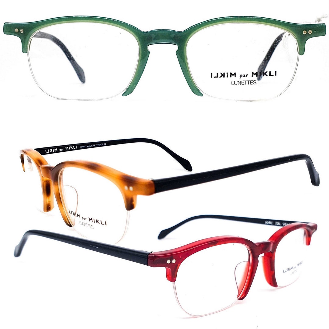 Alain Mikli 6082 Squared Half Rim Acetate Frames in 3 Colorways NOS 90s France Etsy UK