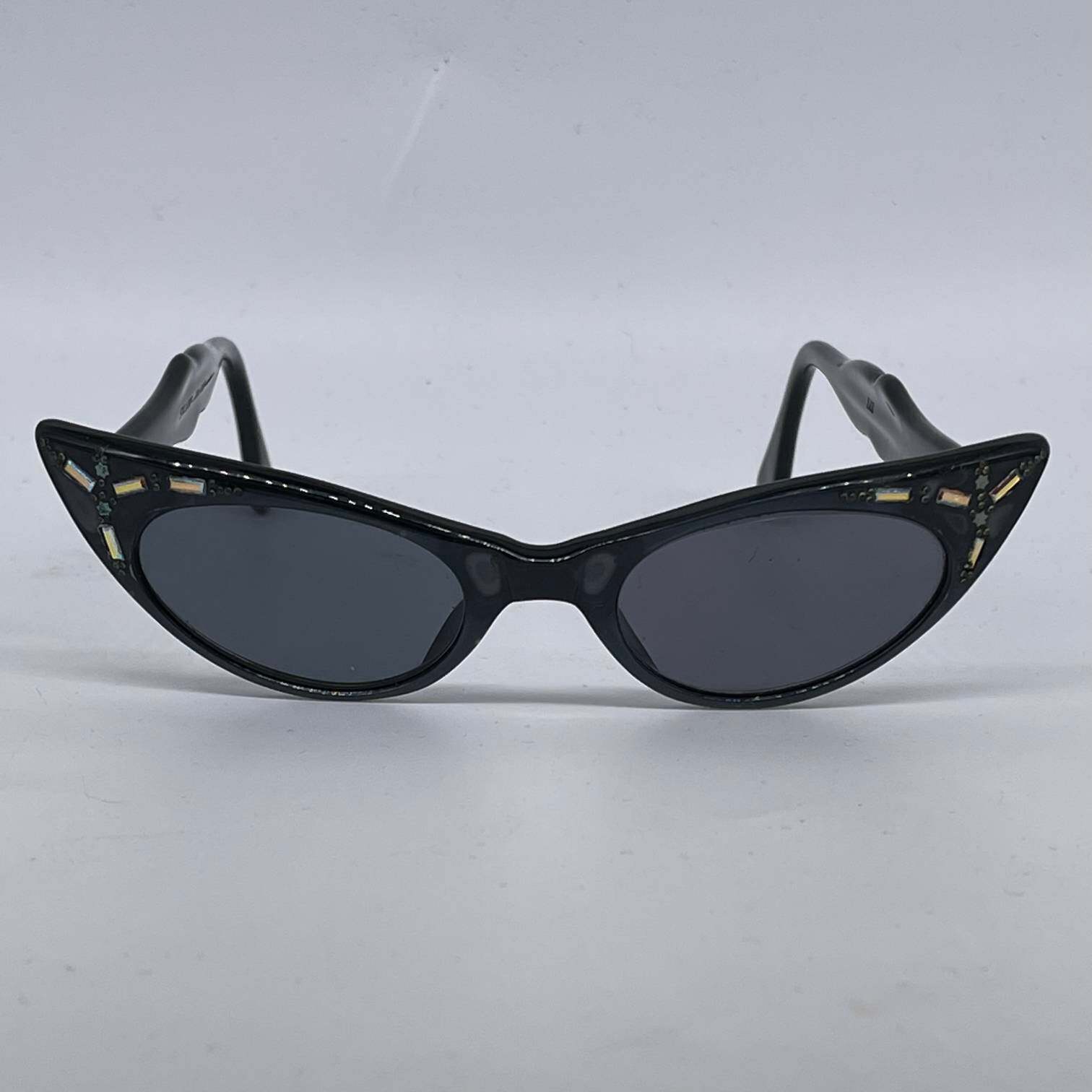 Rare Vintage 50’s swank France frames sunglasses glasses Vintage 1950s Swank Frame France Black & Clear Cat Eye  main image 3