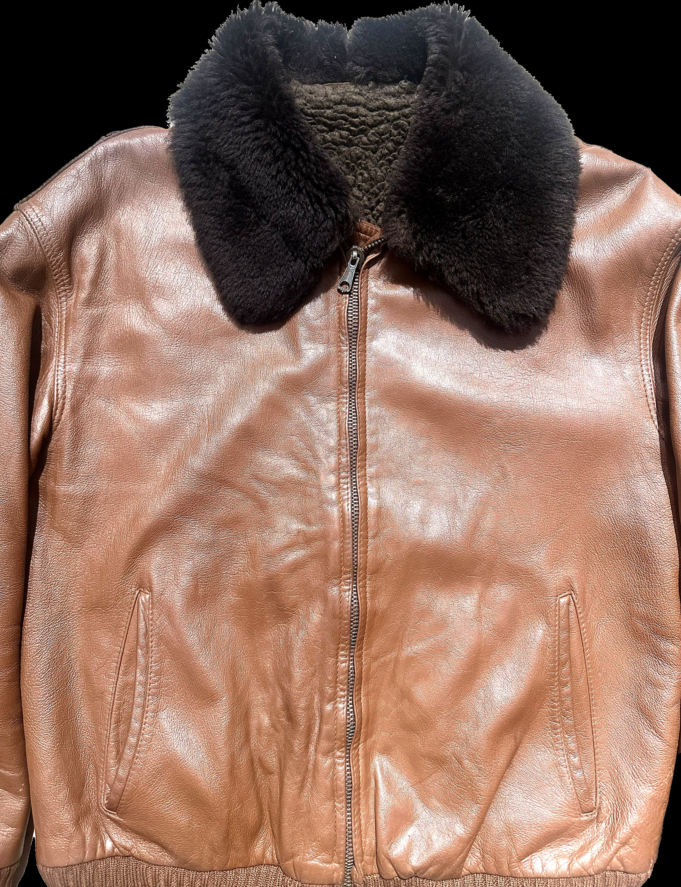 な*え様 80s reversible mink leather bomber Black Reversible Mink to Leather Bomber Jacket, Size M