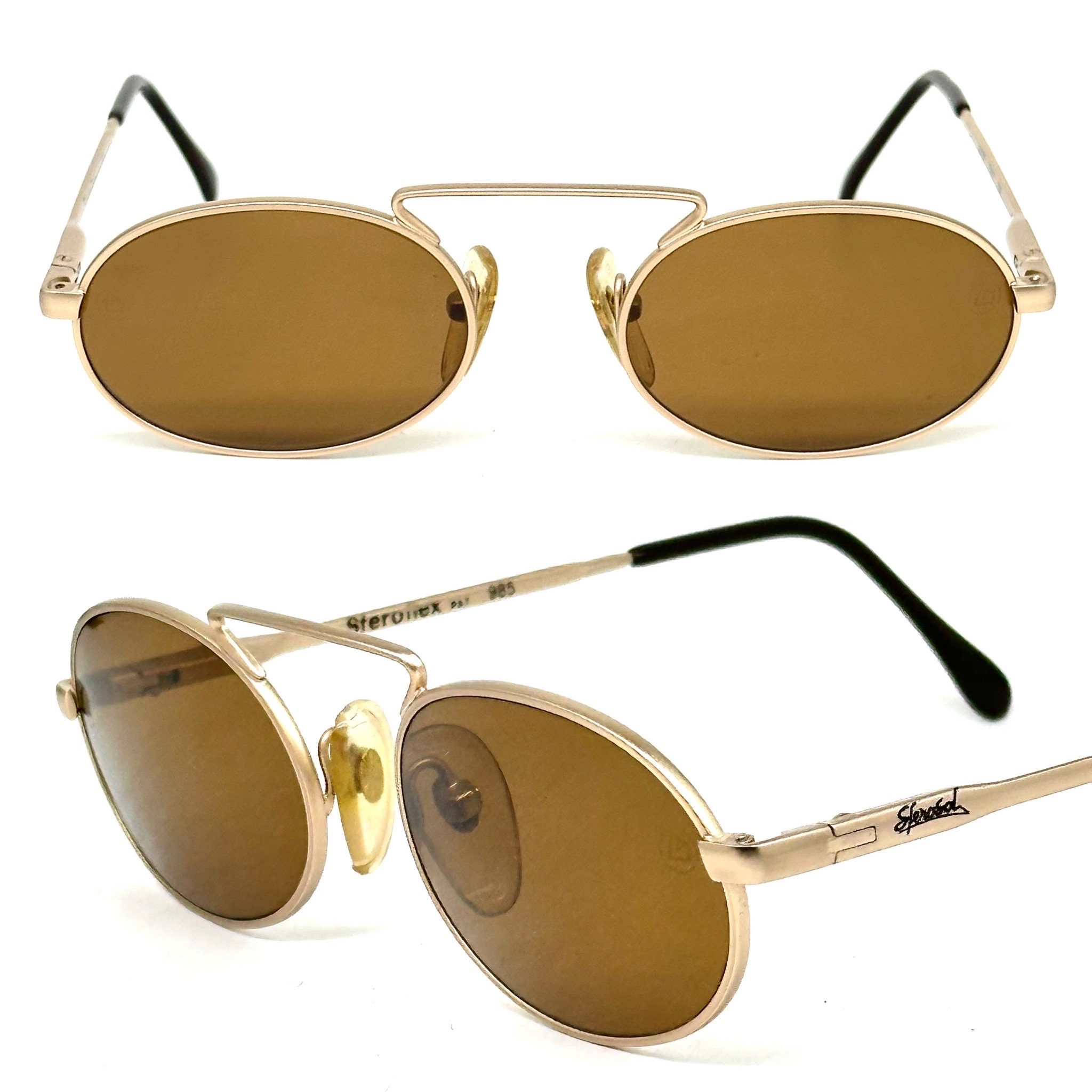 Sferoflex 985 Oval Metal Sunglasses W Retro High Bridge and 