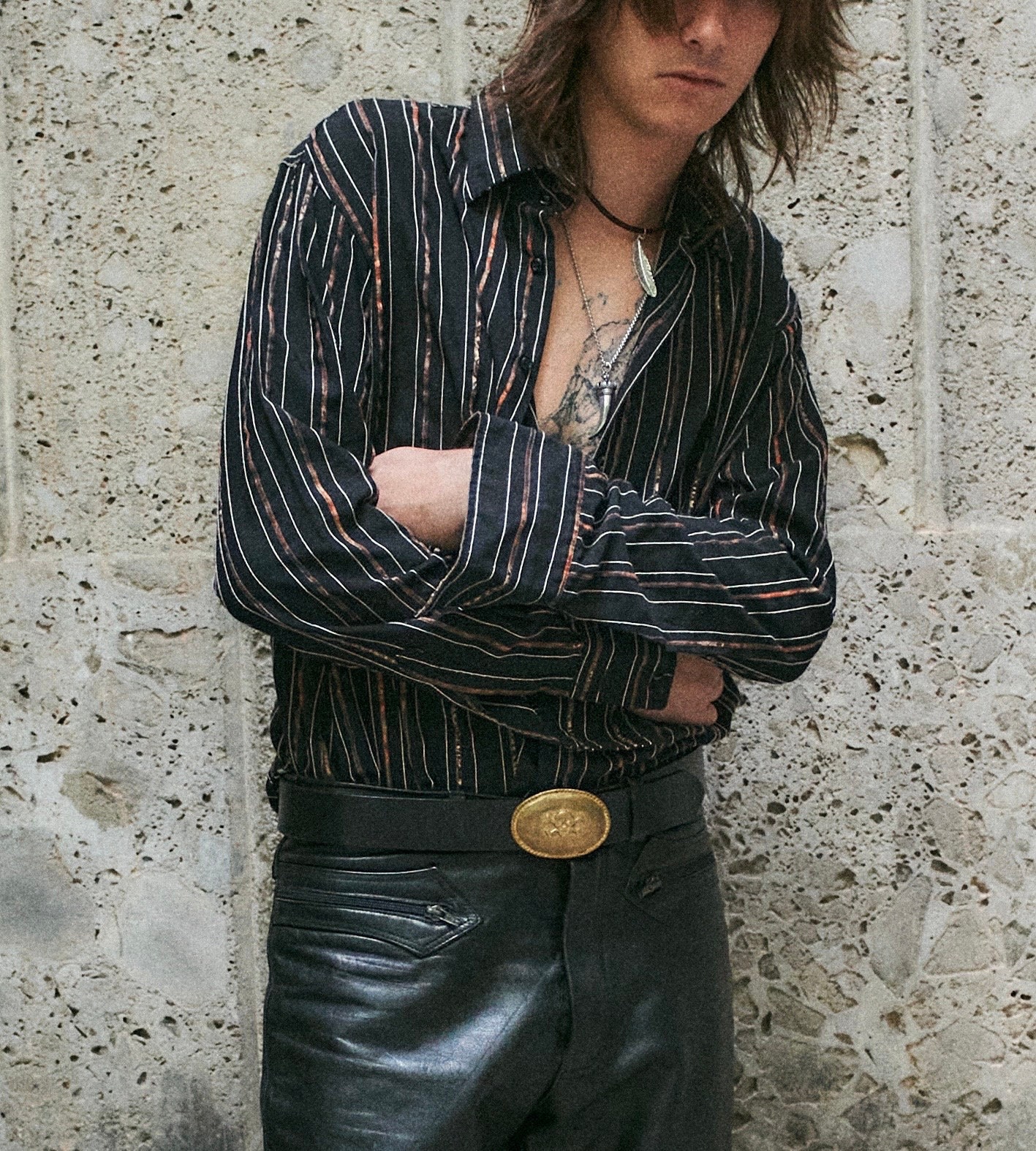 Black Goth-rocker Style Leather Trousers With Zippered Pockets, Mint Sz ...