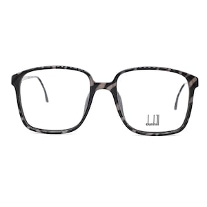 Dunhill 6112 large square black acetate eyeglasses frames made in Germany, 1990s NOS