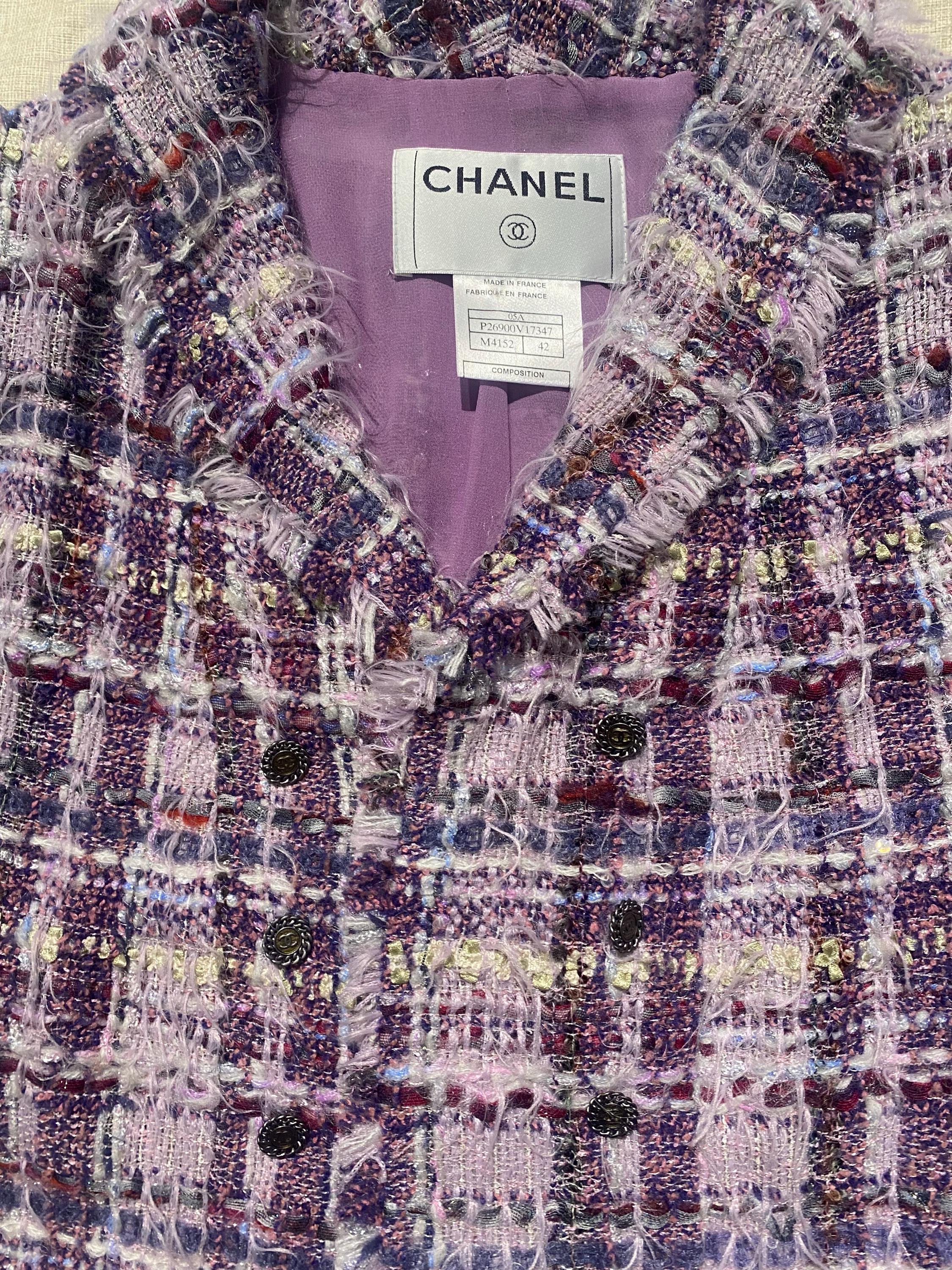 Chanel Rare Soft Lesage Purple/lavender Tweed Blazer Jacket