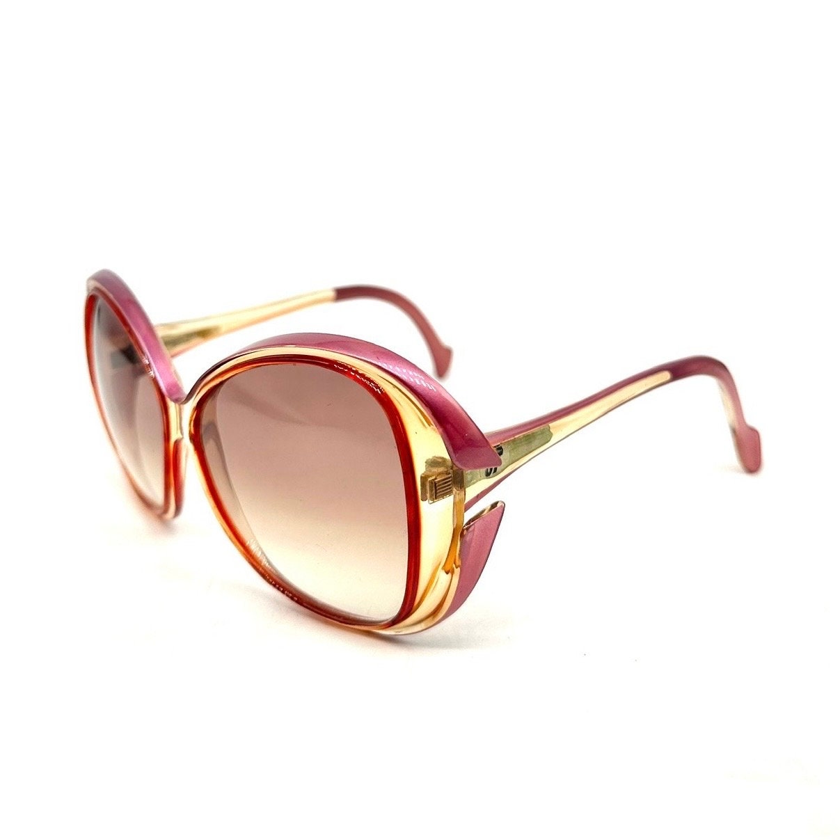 Jacques FATH VERLAINE Pink/red Spacey Oversized Sunglasses 