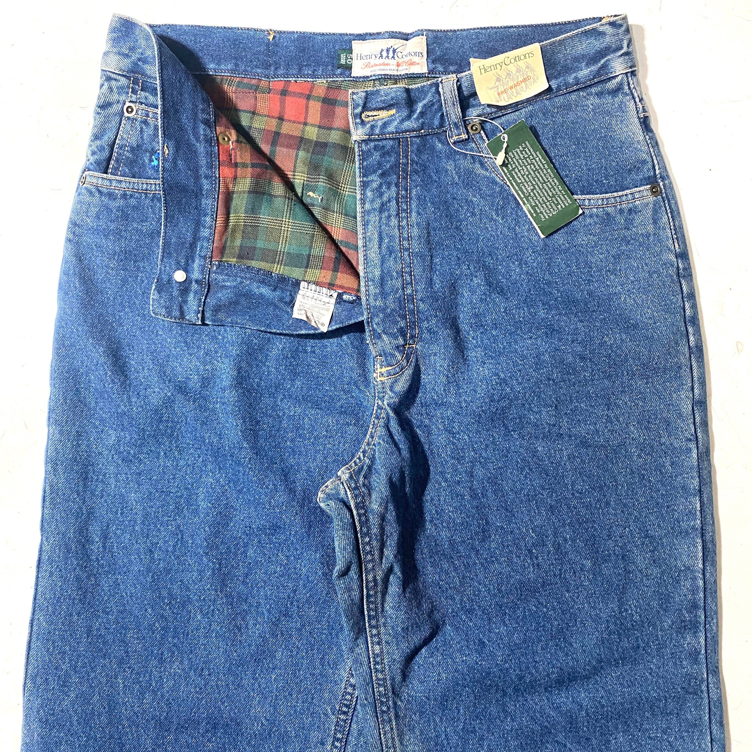Henry Cottons NOS Winter Jeans With Red Tartan Cotton Lining Henry Cottons NOS Winter Jeans With Red Tartan Cotton Lining