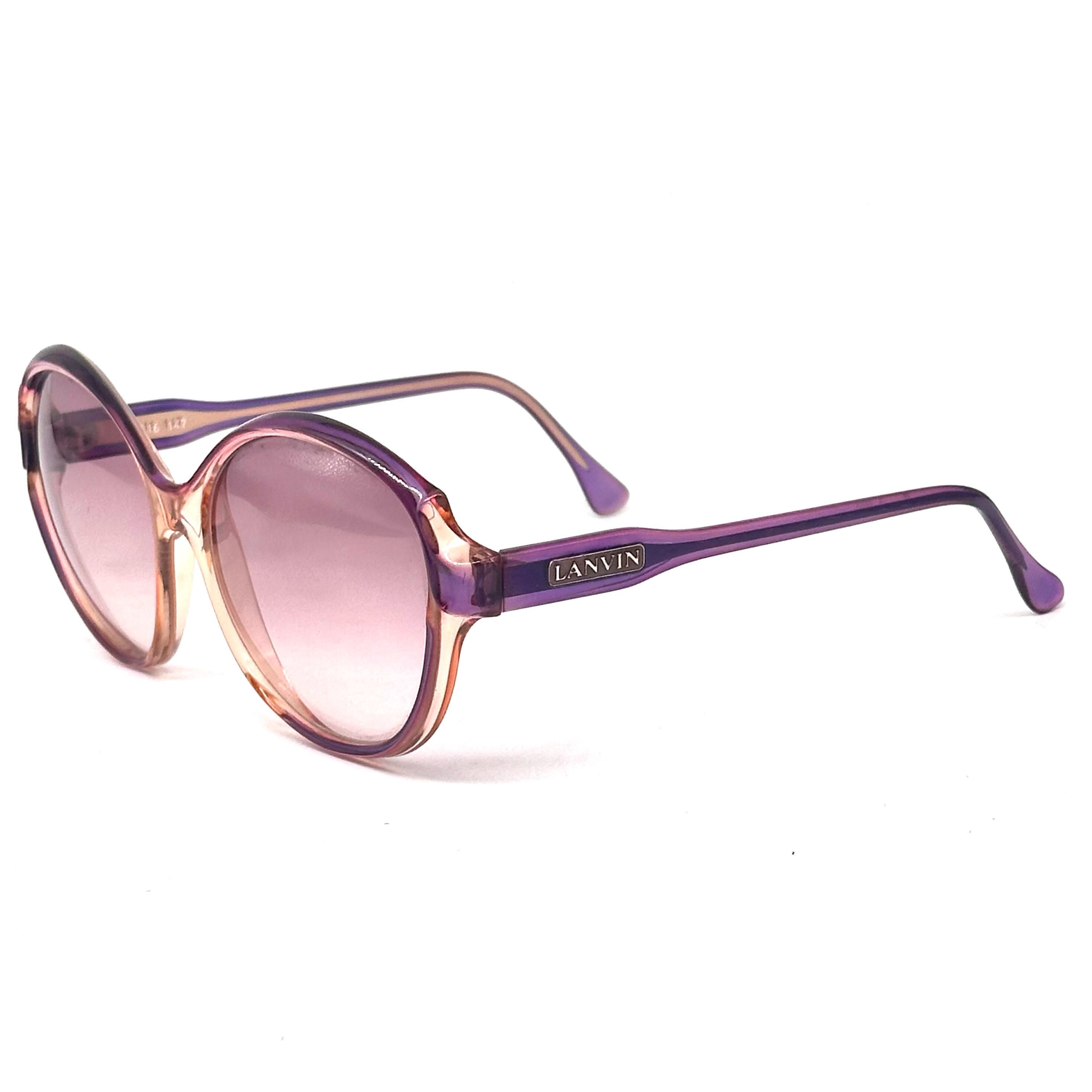 サングラス Lanvin Sunglasses LNV126SLB 770 Purple Gold Logo Round l Lanvin Paris SLB 16 147 Clear Purple Frame Luxury Oversize