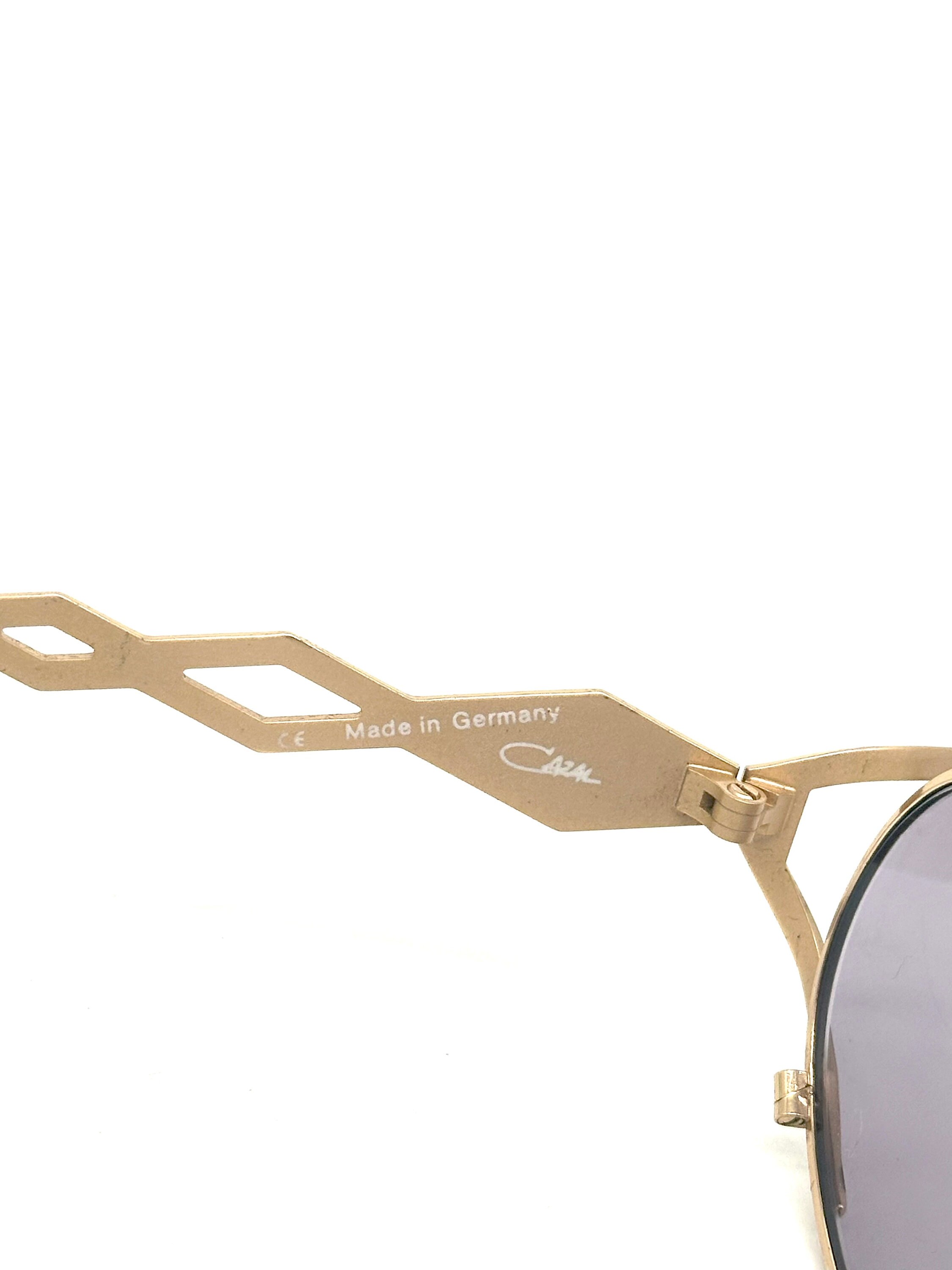 Cazal MOD 977 X Cross Bridge-temples Oval Golden Metal Sunglasses