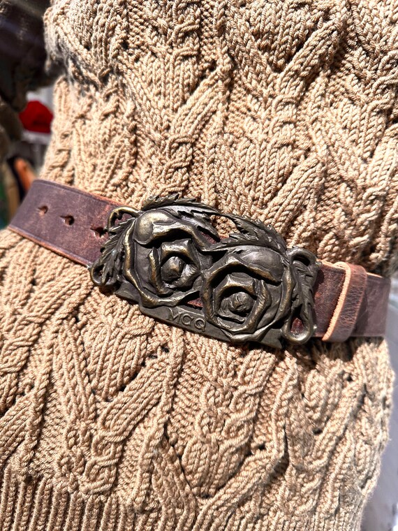 Mcq by Alexander Mcqueen Western Style Tan Leather Belt W  display picture 1