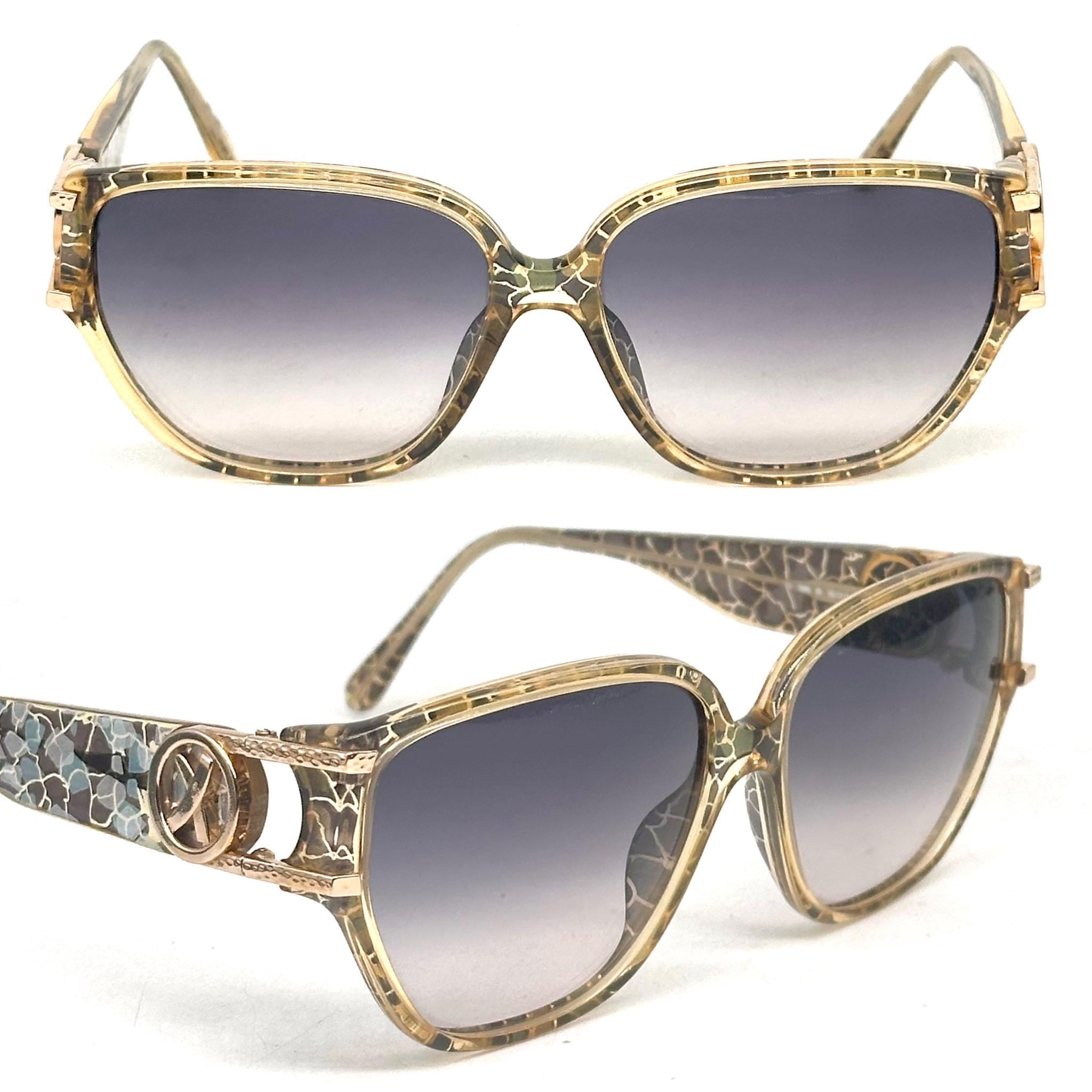 Paloma Picasso 3860 11 Sunglasses Frames Only Gold Brown 56-13-135 Vintage Paloma Picasso 3860 90 Oversized Glasses Frames  main image 2