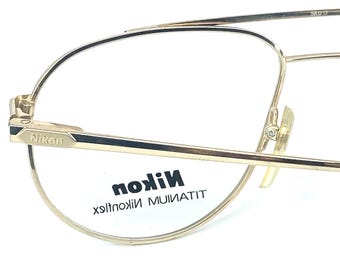 Nikon 4308 Japan Classy Gold Titanium Aviator Frames W Black