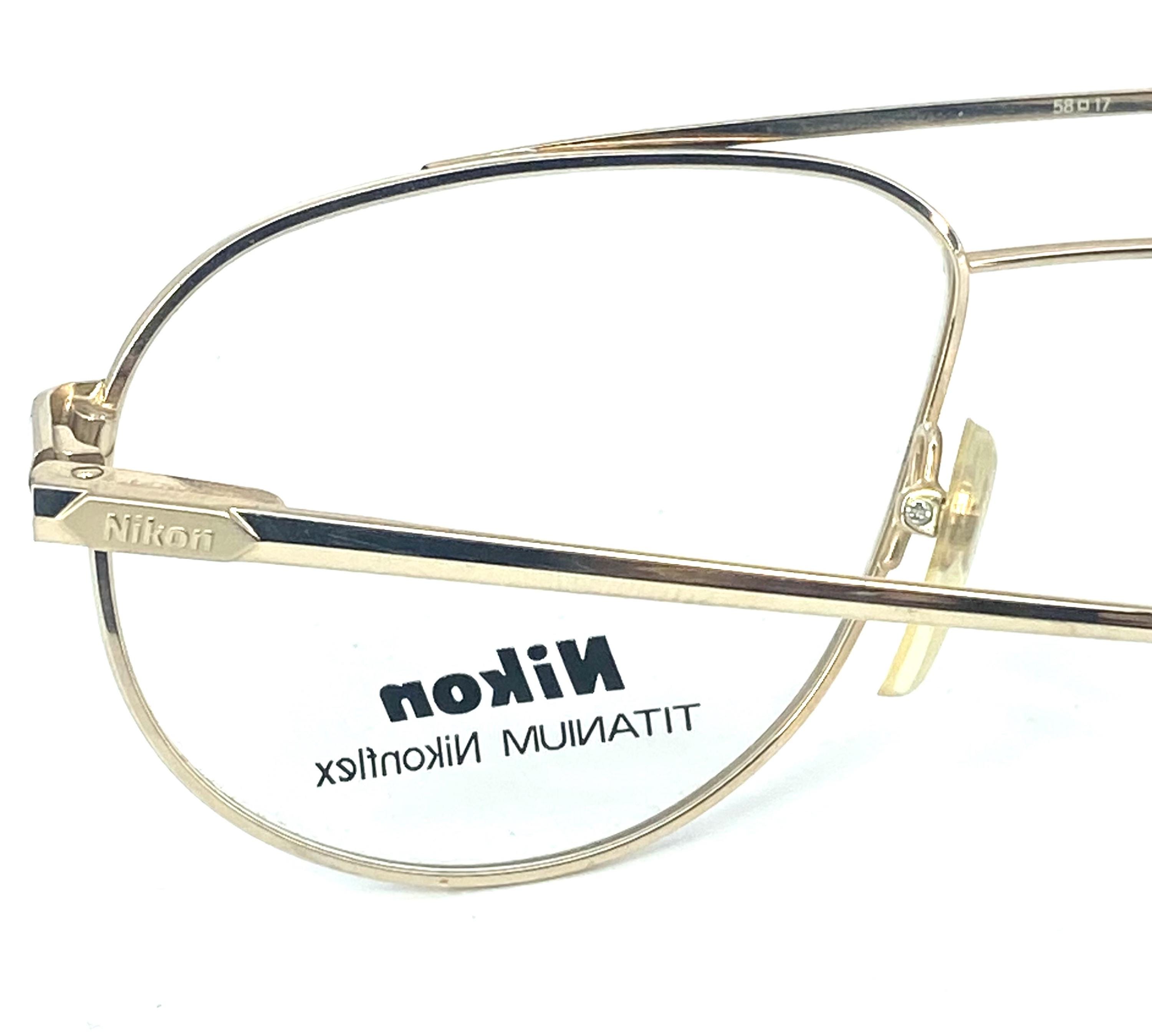 Nikon 4308 Japan Classy Gold Titanium Aviator Frames W Black
