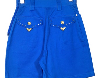 Versace Jeans Couture 90s NOS electric blue western style shorts sz 26