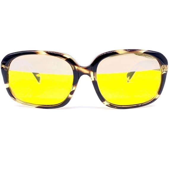 VTG 60’s Inspired Silver Square Granny Sunglasses Yellow lens. VTG 60 main image 2