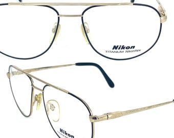 Vintage Nikon Titanium Eyeglasses Frame Gold Tone NC51 Eye  display picture 1