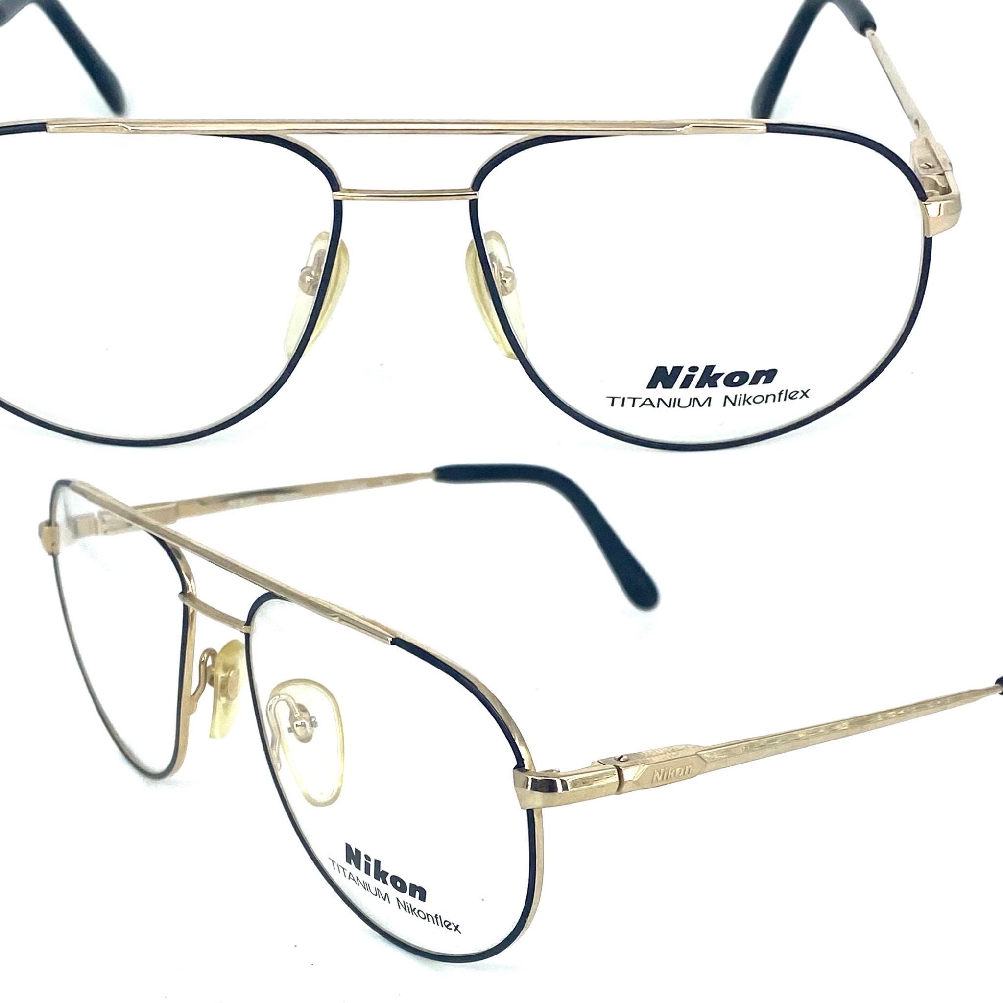 Nikon 4308 Japan Classy Gold Titanium Aviator Frames W Black