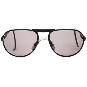 Carrera Sport black metal cable aviator sunglasses with black lenses and special hook temple tips,  80s NOS