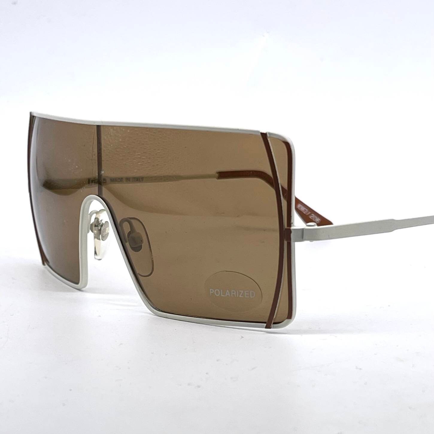 NWT Krizia ladies shield sunglasses Krizia KM2 Minimalist Squared Shield Sunglasses in White  main image 2