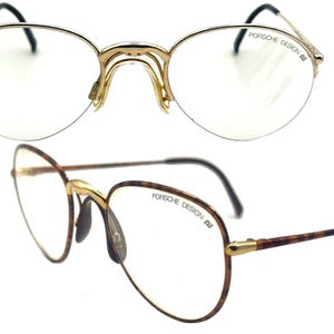 Carrera Porsche Design pantos frames, 5662 full rim, 5664 half rimmed titanium glasses made in Austria, 90s NOS